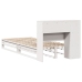 Cama con estantería sin colchón madera maciza blanca 90x200 cm