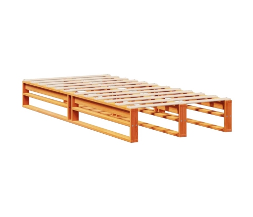 Cama con estantería sin colchón madera maciza marrón 90x200 cm