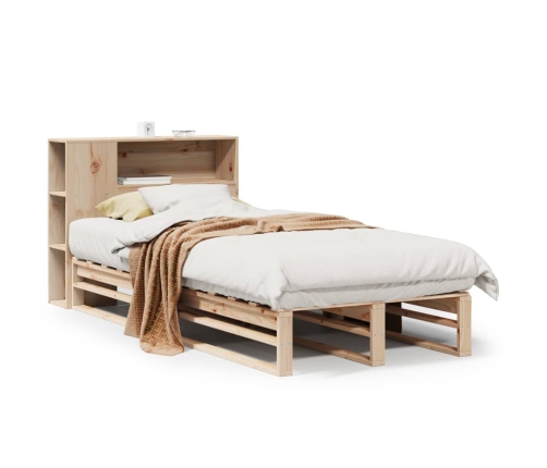 Cama con estantería sin colchón madera maciza 100x200 cm