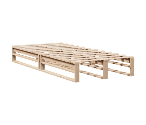 Cama con estantería sin colchón madera maciza 100x200 cm