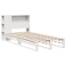 Cama con estantería sin colchón madera maciza blanca 100x200 cm