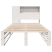 Cama con estantería sin colchón madera maciza blanca 100x200 cm
