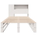 Cama con estantería sin colchón madera maciza blanca 75x190 cm