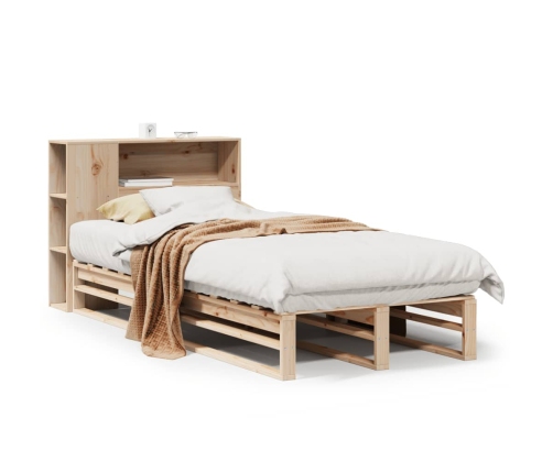 Cama con estantería sin colchón madera maciza 90x190 cm