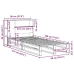 Cama con estantería sin colchón madera maciza 90x190 cm