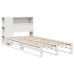Cama con estantería sin colchón madera maciza blanca 90x190 cm