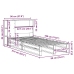 Cama con estantería sin colchón madera maciza blanca 90x190 cm