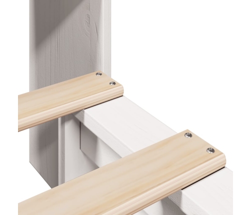 Cama con estantería sin colchón madera maciza blanca 90x190 cm