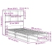Cama con estantería sin colchón madera maciza marrón 90x200 cm