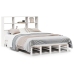 Cama con estantería sin colchón madera maciza blanca 120x200 cm