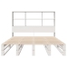 Cama con estantería sin colchón madera maciza blanca 120x200 cm