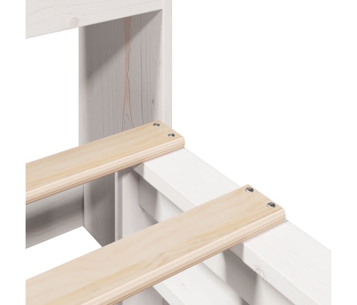 Cama con estantería sin colchón madera maciza blanca 120x200 cm