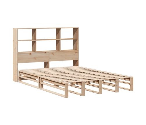 Cama con estantería sin colchón madera maciza 160x200 cm