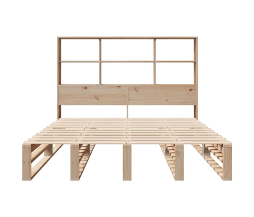 Cama con estantería sin colchón madera maciza 160x200 cm