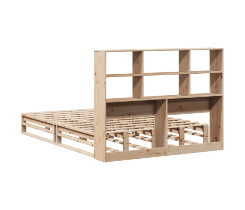 Cama con estantería sin colchón madera maciza 160x200 cm