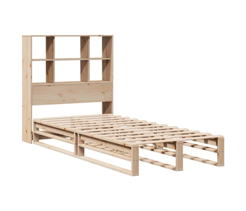 Cama con estantería sin colchón madera maciza 75x190 cm