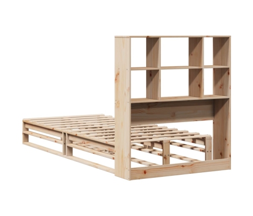 Cama con estantería sin colchón madera maciza 75x190 cm