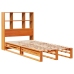 Cama con estantería sin colchón madera maciza marrón 75x190 cm