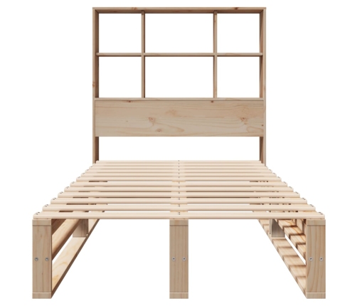 Cama con estantería sin colchón madera maciza 90x190 cm