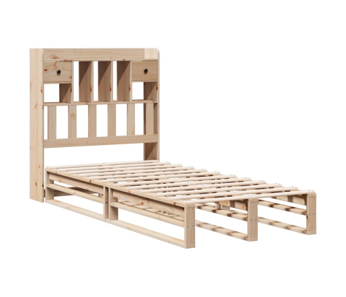 Cama con estantería sin colchón madera maciza de pino 90x200 cm