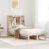 Cama con estantería sin colchón madera maciza de pino 90x200 cm