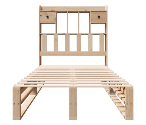 Cama con estantería sin colchón madera maciza de pino 100x200cm