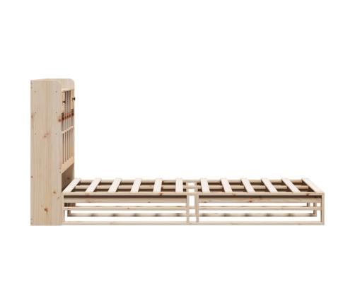Cama con estantería sin colchón madera maciza de pino 100x200cm