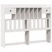 Cama con estantería sin colchón madera maciza blanca 160x200 cm