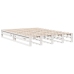 Cama con estantería sin colchón madera maciza blanca 160x200 cm