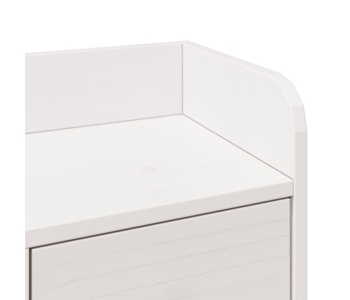 Cama con estantería sin colchón madera maciza blanca 160x200 cm