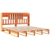 Cama con estantería sin colchón madera maciza marrón 180x200cm