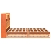 Cama con estantería sin colchón madera maciza marrón 180x200cm