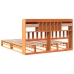 Cama con estantería sin colchón madera maciza marrón 180x200cm