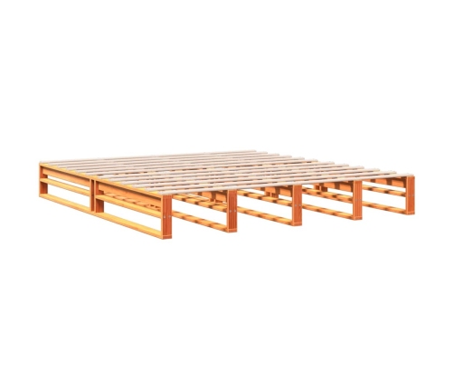 Cama con estantería sin colchón madera maciza marrón 180x200cm