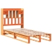 Cama con estantería sin colchón madera maciza marrón 90x190 cm