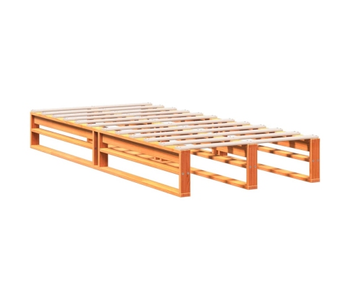 Cama con estantería sin colchón madera maciza marrón 90x190 cm