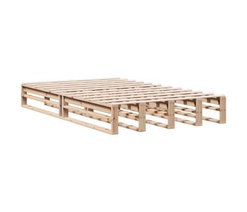 Cama con estantería sin colchón madera maciza de pino 120x190cm