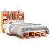 Cama con estantería sin colchón madera maciza marrón 135x190cm