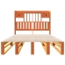 Cama con estantería sin colchón madera maciza marrón 135x190cm