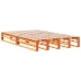 Cama con estantería sin colchón madera maciza marrón 135x190cm