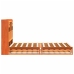 Cama con estantería sin colchón madera maciza marrón 135x190cm