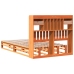 Cama con estantería sin colchón madera maciza marrón 135x190cm