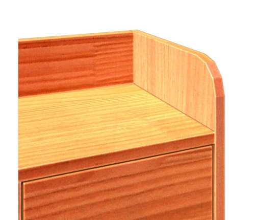 Cama con estantería sin colchón madera maciza marrón 135x190cm