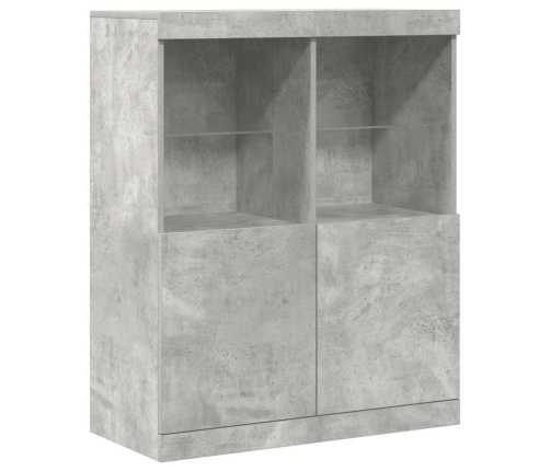 Aparador de madera contrachapada gris hormigón 81x37x100 cm