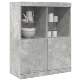 Aparador de madera contrachapada gris hormigón 81x37x100 cm