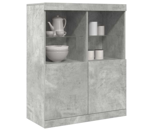 Aparador de madera contrachapada gris hormigón 81x37x100 cm