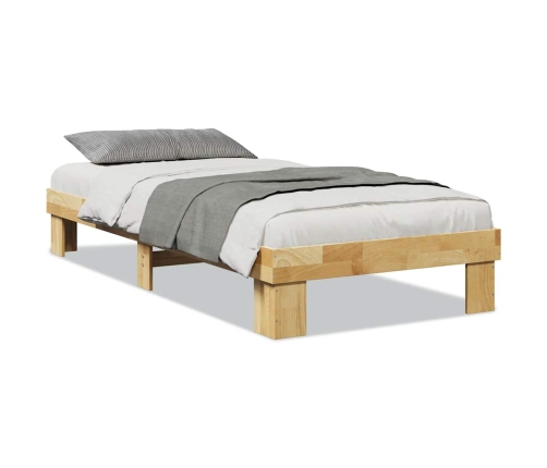 Estructura de cama sin colchón 90x200 cm madera maciza roble