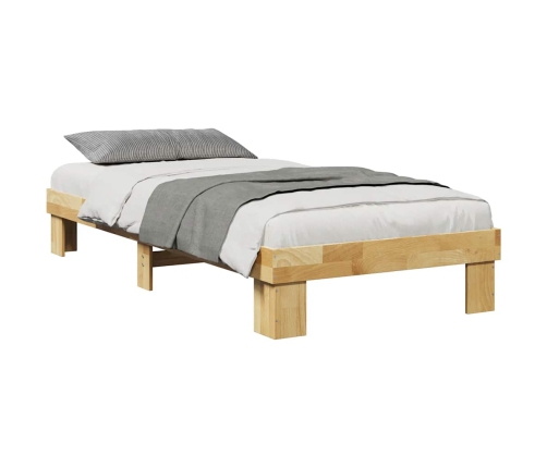 Estructura de cama sin colchón 90x200 cm madera maciza roble