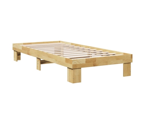 Estructura de cama sin colchón 90x200 cm madera maciza roble