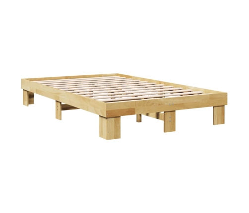 Estructura de cama sin colchón 120x200 cm madera maciza roble